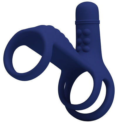 PRETTY LOVE - ELISH VIBRATING RING WITH EXTENSION BLUE - Kink&Play