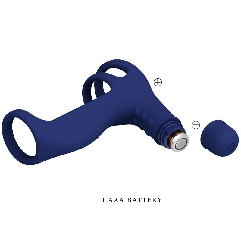 PRETTY LOVE - ELISH VIBRATING RING WITH EXTENSION BLUE - Kink&Play