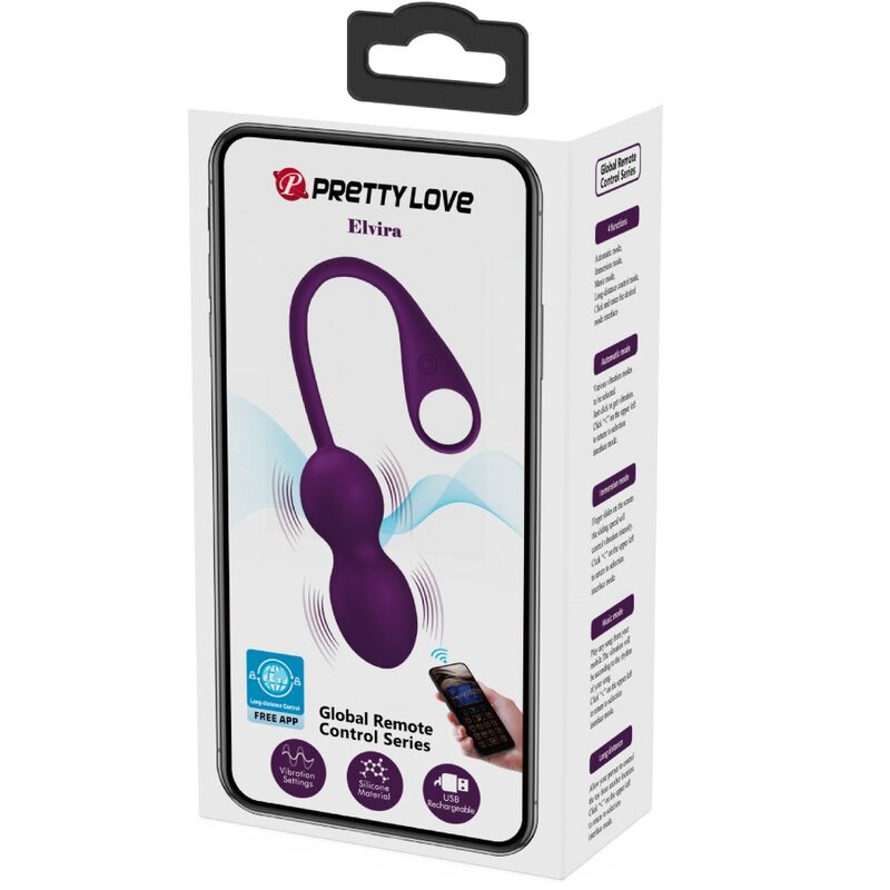 PRETTY LOVE - ELVIRA KEGEL BALLS APP REMOTE CONTROL PURPLE - Kink&Play