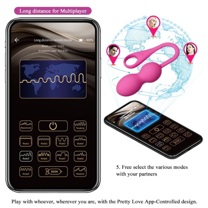 PRETTY LOVE - ELVIRA PINK RECHARGEABLE VIBRATING BALLS - Kink&Play