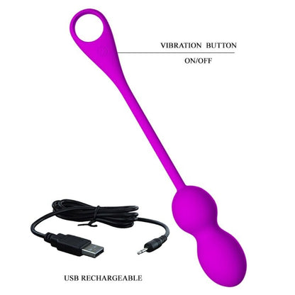 PRETTY LOVE - ELVIRA RECHARGEABLE VIBRATING BALLS PURPLE - Kink&Play
