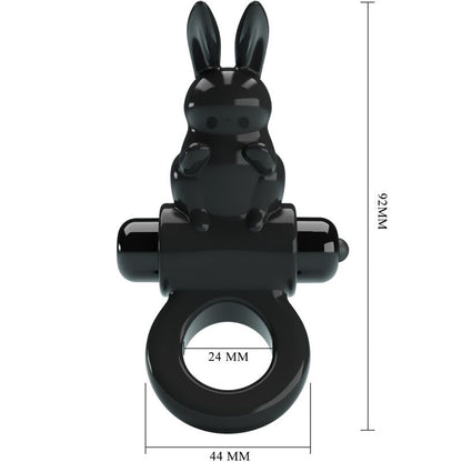 PRETTY LOVE - EXCITING RING RABBIT VIBRATOR RING 10 VIBRATIONS BLACK - Kink&Play