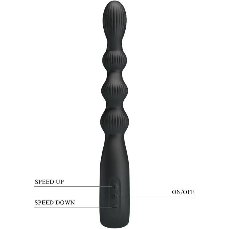 PRETTY LOVE - FEDERER ANAL VIBRATOR 12 VIBRATIONS BLACK - Kink&Play