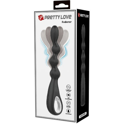 PRETTY LOVE - FEDERER ANAL VIBRATOR 12 VIBRATIONS BLACK - Kink&Play
