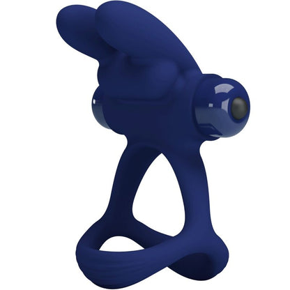 PRETTY LOVE - FRANCISCO DOUBLE VIBRATING RING RABBIT BLUE - Kink&Play