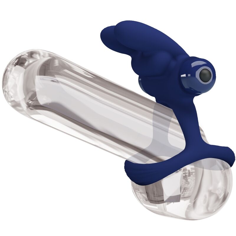 PRETTY LOVE - FRANCISCO DOUBLE VIBRATING RING RABBIT BLUE - Kink&Play