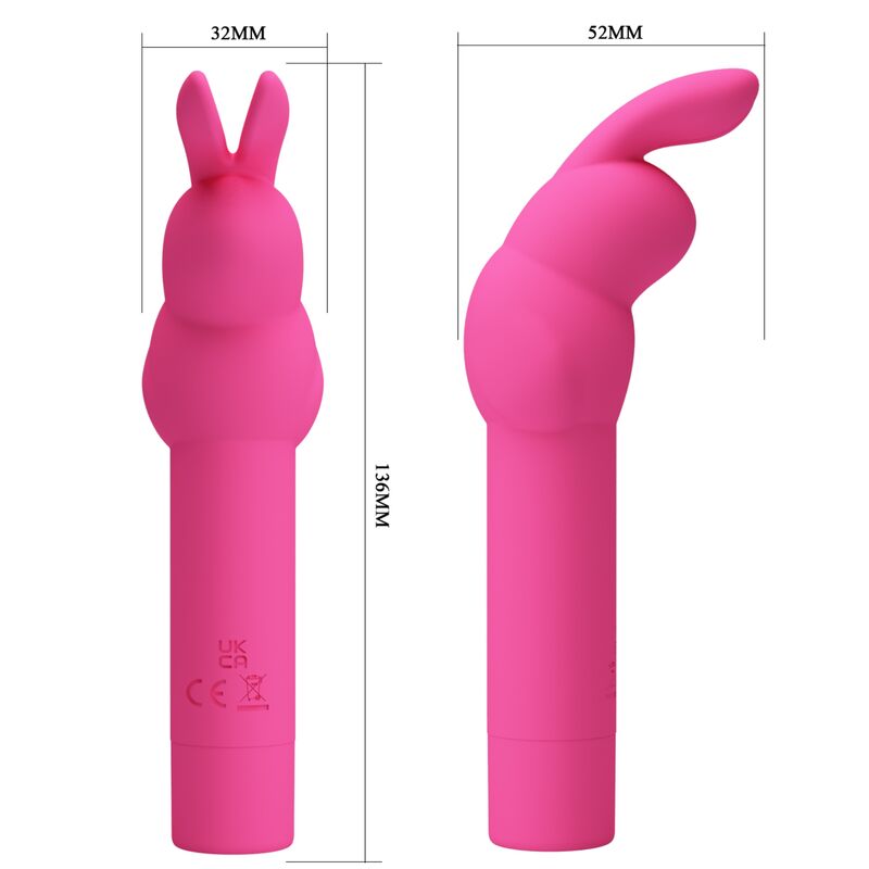 PRETTY LOVE - GERARDO FUSCHIA RABBIT SILICONE VIBRATOR - Kink&Play