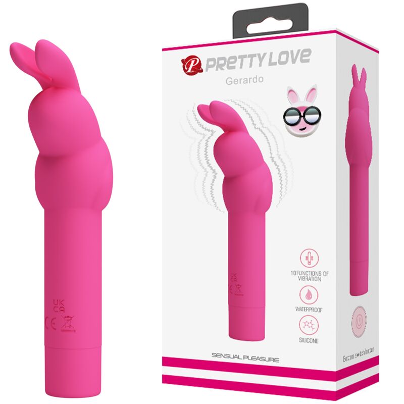 PRETTY LOVE - GERARDO FUSCHIA RABBIT SILICONE VIBRATOR - Kink&Play