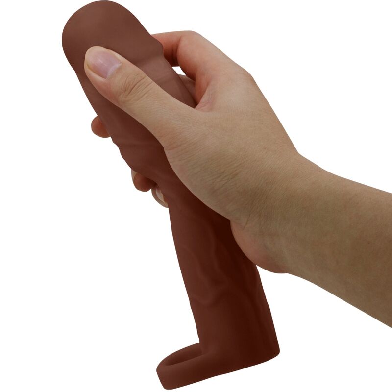 PRETTY LOVE - GERD PENIS SLEEVE WITH 7.6 CM EXTENSION MULATTO - Kink&Play