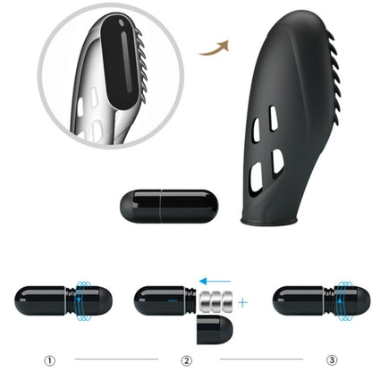 PRETTY LOVE - GILO SILICONE FINGER VIBRATOR BLACK - Kink&Play