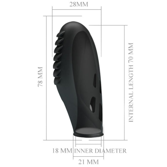 PRETTY LOVE - GILO SILICONE FINGER VIBRATOR BLACK - Kink&Play