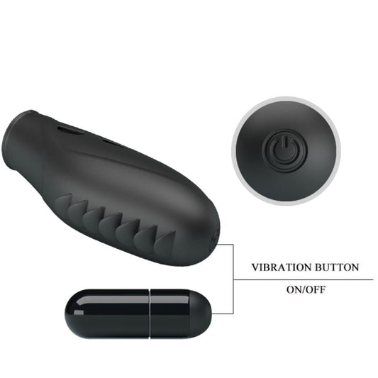 PRETTY LOVE - GILO SILICONE FINGER VIBRATOR BLACK - Kink&Play