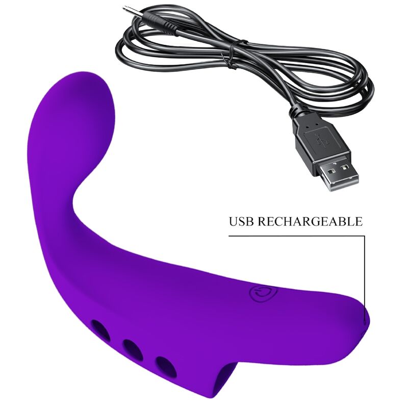 PRETTY LOVE - GORGON PURPLE RECHARGEABLE FINGER VIBRATOR - Kink&Play