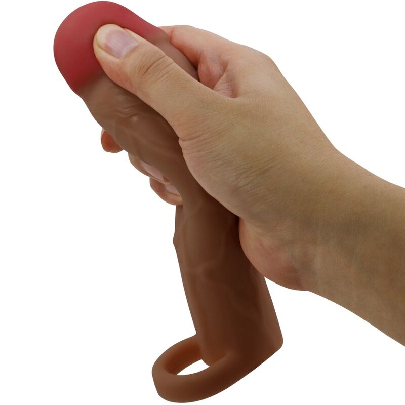 PRETTY LOVE - HANI PENIS SLEEVE WITH 5 CM EXTENSION MULATTO - Kink&Play