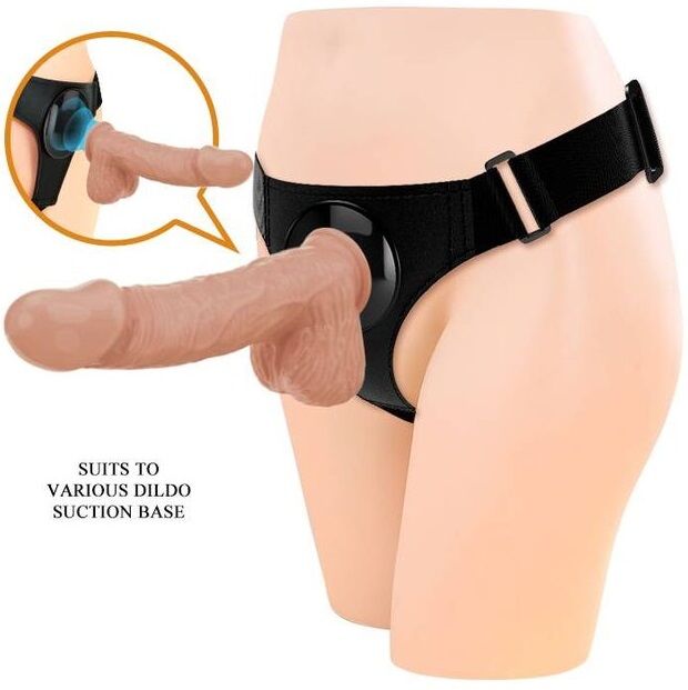 PRETTY LOVE - HARNESS BRIEFS UNIVERSAL HARNESS WITH DILDO JERRY 21.8 CM NATURAL - Kink&Play