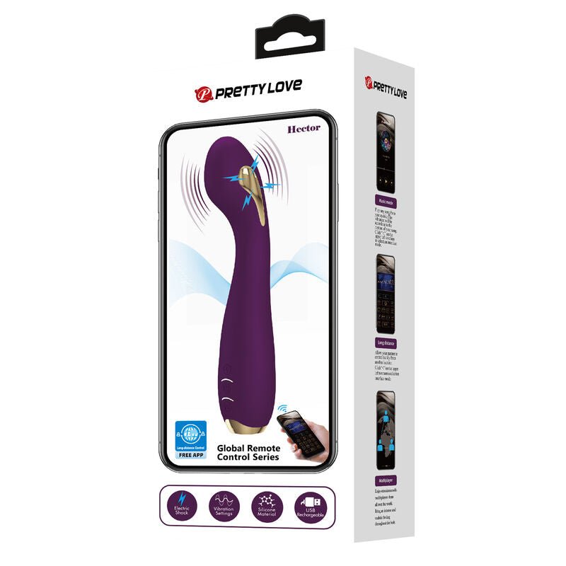 PRETTY LOVE - HECTOR ELECTROSHOCK VIBRATOR BY APP CONTROL PURPLE - Kink&Play