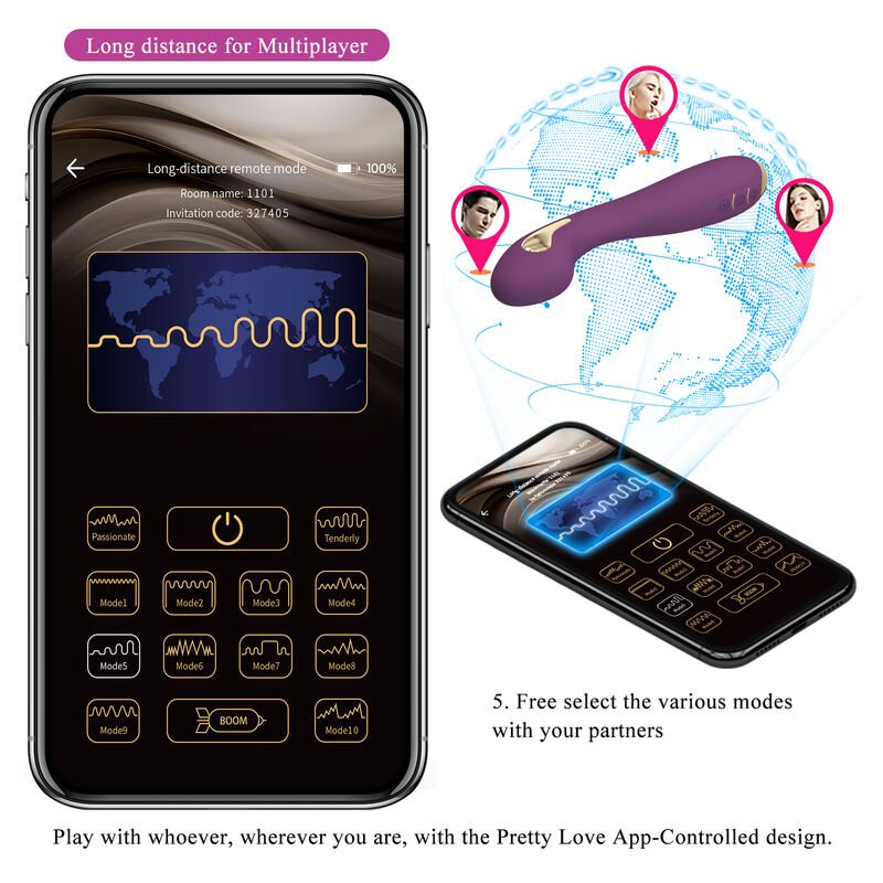 PRETTY LOVE - HECTOR ELECTROSHOCK VIBRATOR BY APP CONTROL PURPLE - Kink&Play