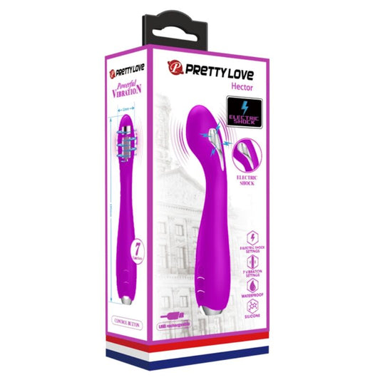 PRETTY LOVE - HECTOR RECHARGEABLE ELECTROSHOCK VIBRATOR WATERPROOF PURPLE - Kink&Play