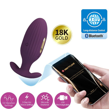 PRETTY LOVE - JEFFERSON APP CONTROLLED ANAL PLUG PURPLE - Kink&Play