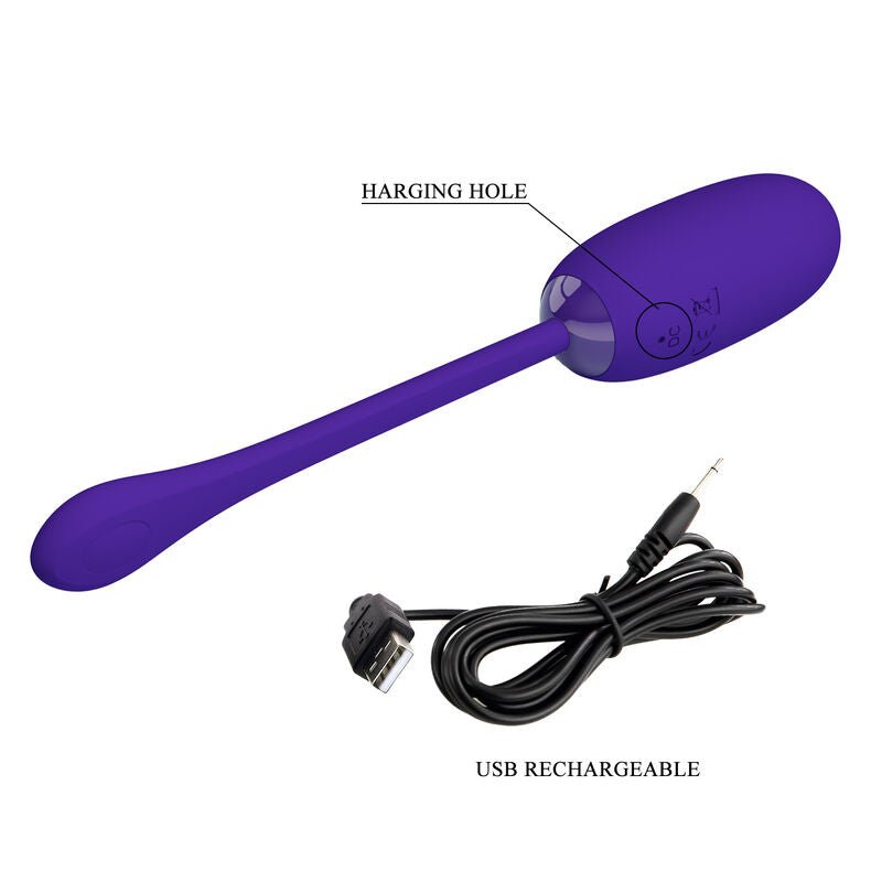 PRETTY LOVE - JULIUS WATERPROOF - RECHARGEABLE VIBRATING EGG PURPLE - Kink&Play