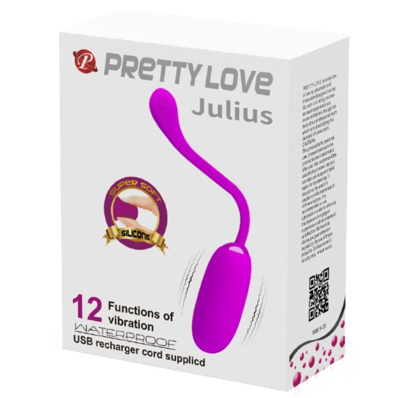PRETTY LOVE - JULIUS WATERPROOF - RECHARGEABLE VIBRATING EGG PURPLE - Kink&Play