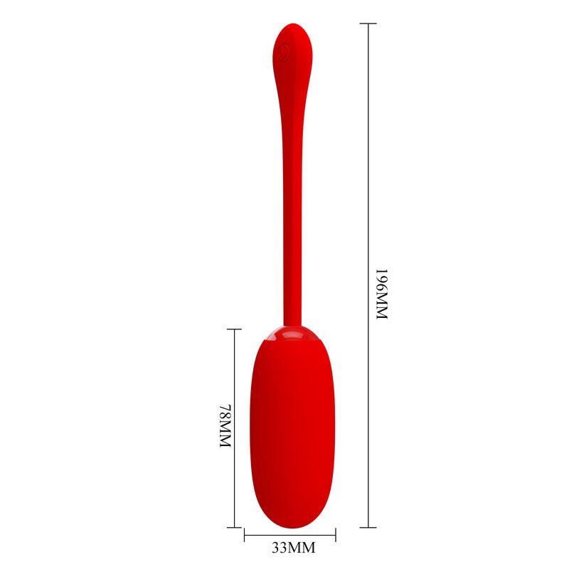 PRETTY LOVE - JULIUS WATERPROOF - RECHARGEABLE VIBRATING EGG RED - Kink&Play