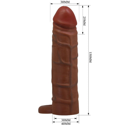 PRETTY LOVE - KAILE PENIS SLEEVE WITH 2.5 CM EXTENSION MULATTO - Kink&Play