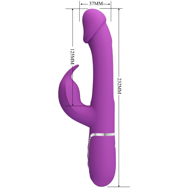 PRETTY LOVE - KAMPAS 3 IN 1 MULTIFUNCTION RABBIT VIBRATOR PURPLE - Kink&Play