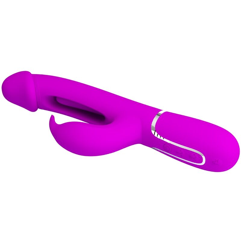 PRETTY LOVE - KAMPAS RABBIT 3 IN 1 MULTIFUNCTION VIBRATOR WITH TONGUE FUCHSIA - Kink&Play