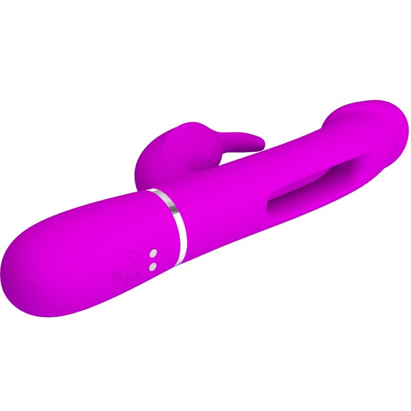 PRETTY LOVE - KAMPAS RABBIT 3 IN 1 MULTIFUNCTION VIBRATOR WITH TONGUE FUCHSIA - Kink&Play