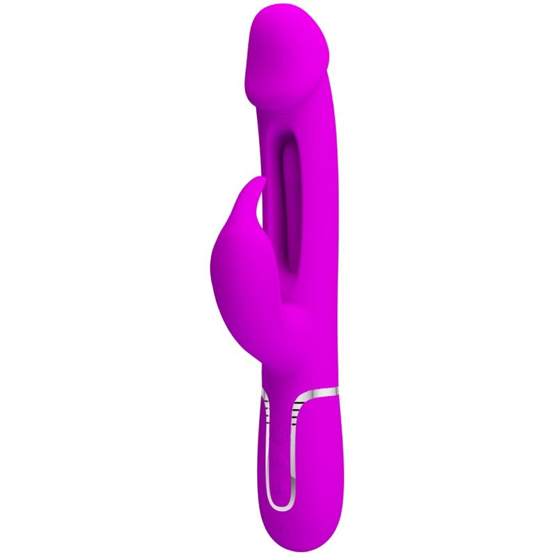 PRETTY LOVE - KAMPAS RABBIT 3 IN 1 MULTIFUNCTION VIBRATOR WITH TONGUE FUCHSIA - Kink&Play
