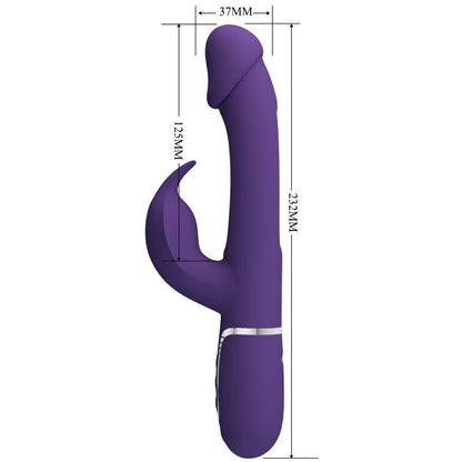 PRETTY LOVE - KAMPAS RABBIT 3 IN 1 MULTIFUNCTION VIBRATOR WITH TONGUE VIOLET - Kink&Play