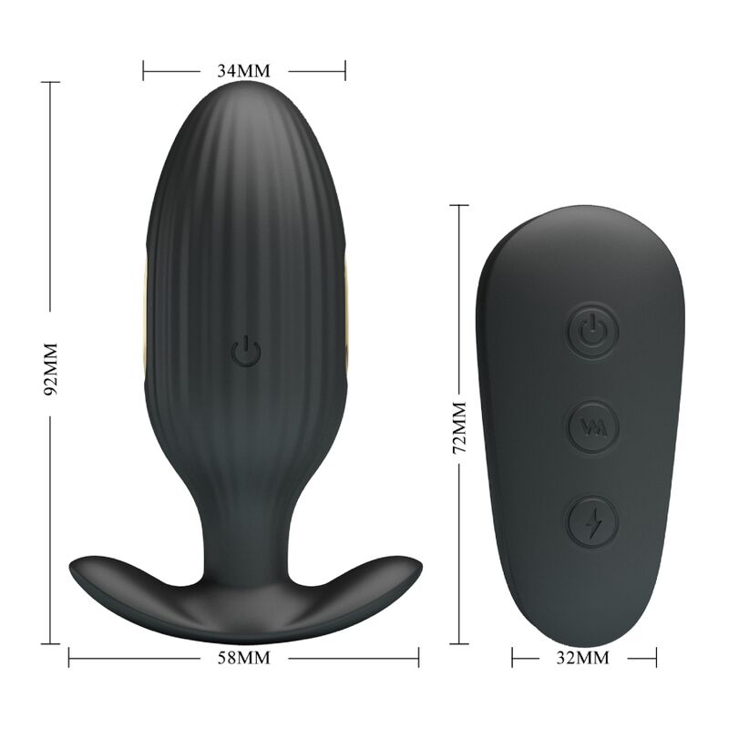 PRETTY LOVE - KELLY PLUG ANAL RECHARGEABLE VIBRATOR BLACK - Kink&Play