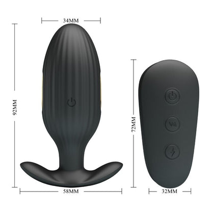 PRETTY LOVE - KELLY PLUG ANAL RECHARGEABLE VIBRATOR BLACK - Kink&Play