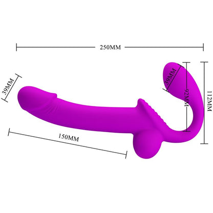 PRETTY LOVE - KELPIE DOUBLE STRAP - ON STIMULATOR PURPLE - Kink&Play