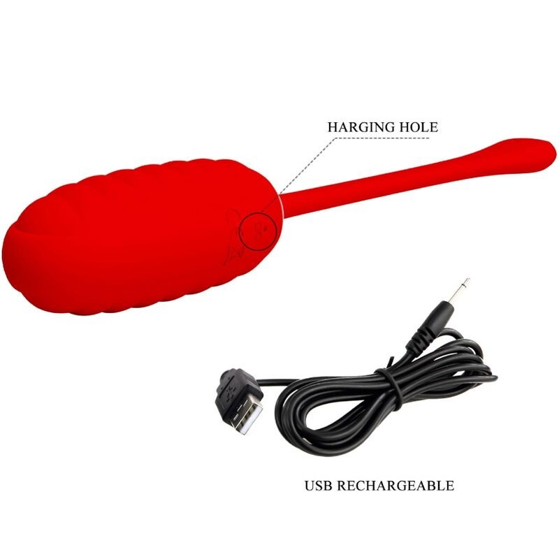 PRETTY LOVE - KIRK RECHARGEABLE VIBRATING EGG RED - Kink&Play