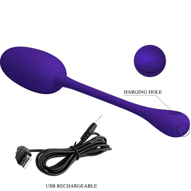 PRETTY LOVE - KNUCKER PURPLE RECHARGEABLE VIBRATING EGG - Kink&Play