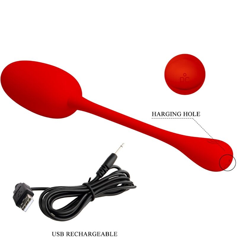 PRETTY LOVE - KNUCKER RED RECHARGEABLE VIBRATING EGG - Kink&Play