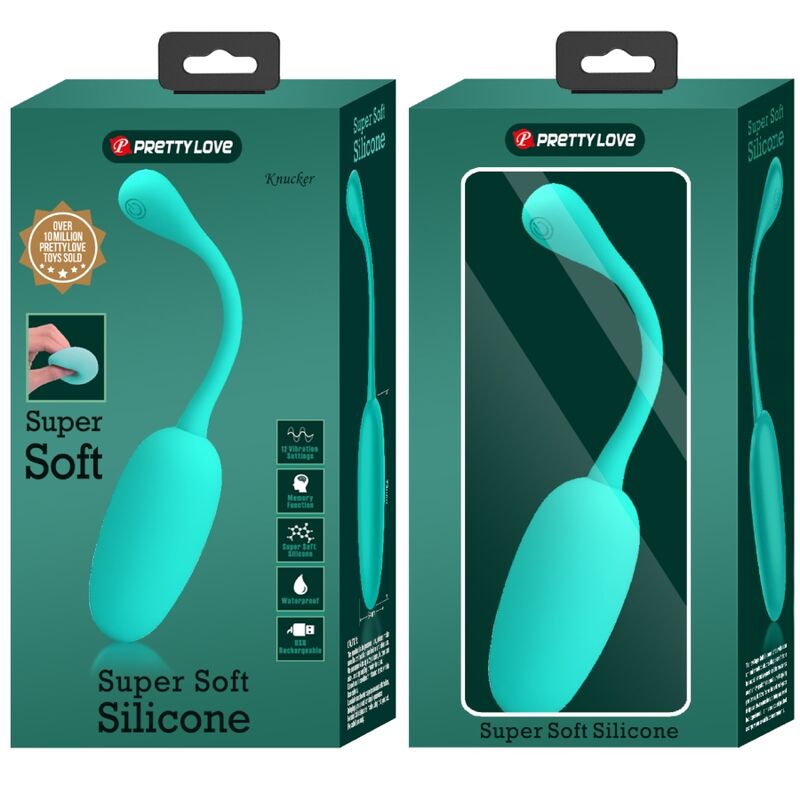 PRETTY LOVE - KNUCKER WATER GREEN RECHARGEABLE VIBRATING EGG - Kink&Play