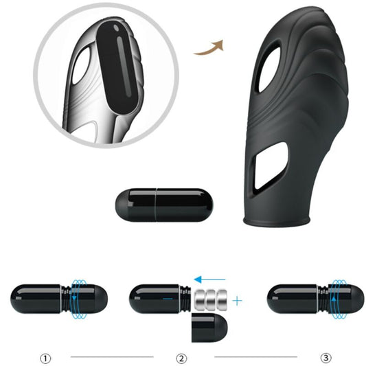 PRETTY LOVE - LICH SILICONE FINGER VIBRATOR BLACK - Kink&Play