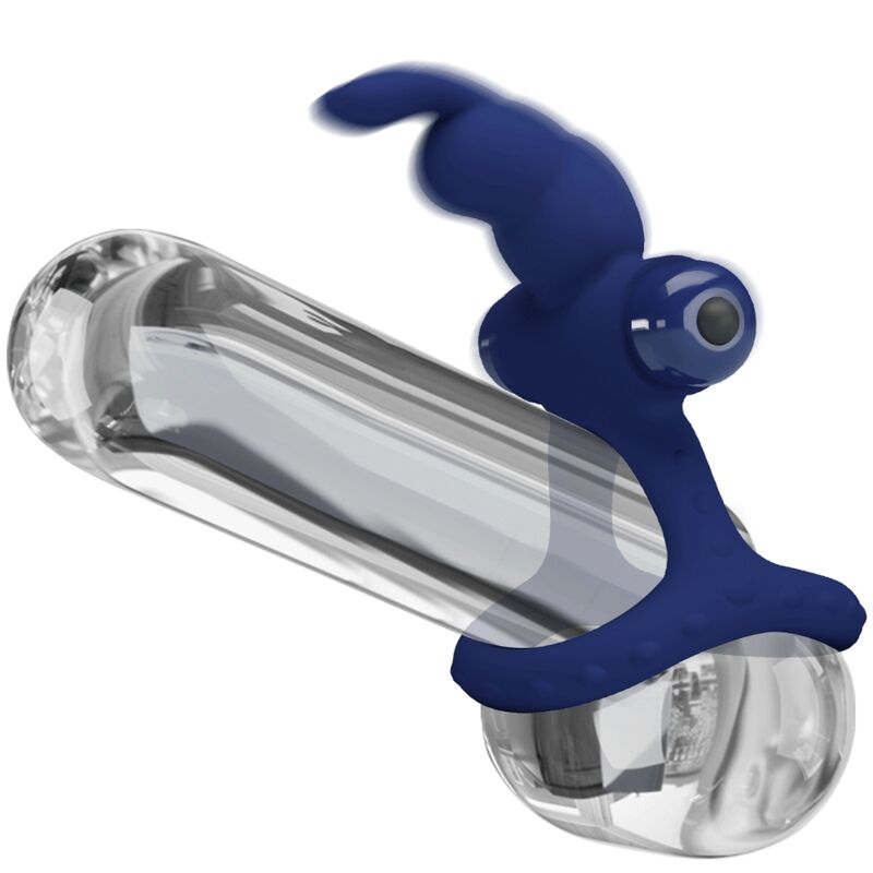 PRETTY LOVE - LUCHITO DOUBLE VIBRATING RING RABBIT BLUE - Kink&Play
