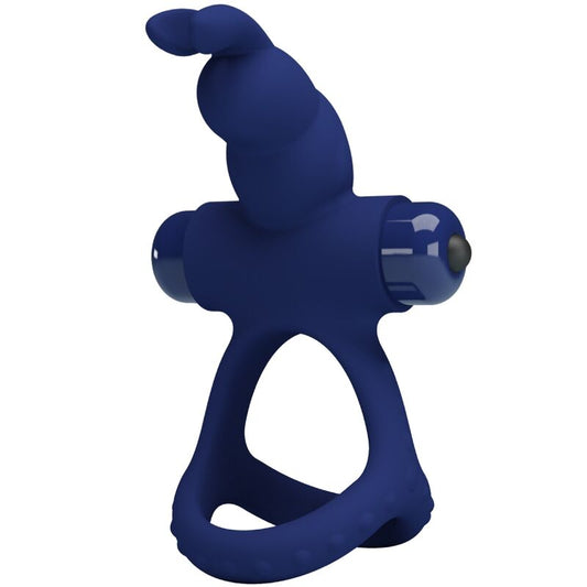PRETTY LOVE - LUCHITO DOUBLE VIBRATING RING RABBIT BLUE - Kink&Play
