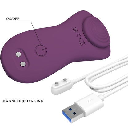 PRETTY LOVE - MANE LAY ON CLITORIS MASSAGER 10 VIBRATIONS REMOTE CONTROL PURPLE - Kink&Play