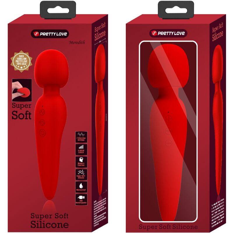 PRETTY LOVE - MEREDITH MASSAGER 12 VIBRATION MODES RED - Kink&Play