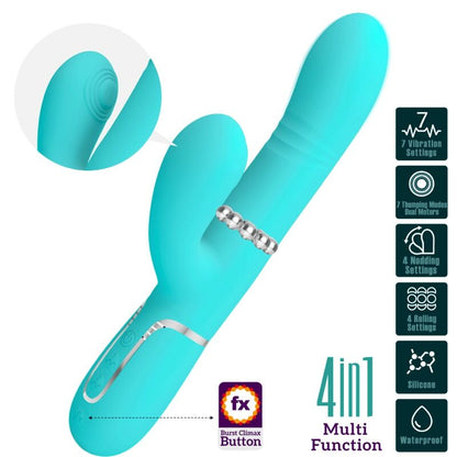 PRETTY LOVE - MULTIFUNCTION G - SPOT VIBRATOR AQUA GREEN - Kink&Play