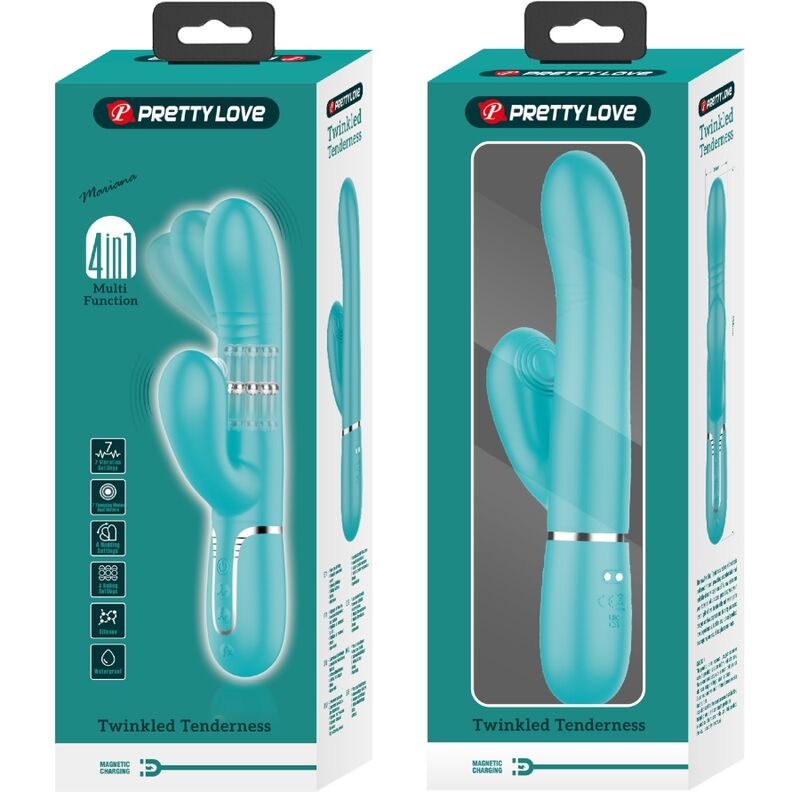 PRETTY LOVE - MULTIFUNCTION G - SPOT VIBRATOR AQUA GREEN - Kink&Play