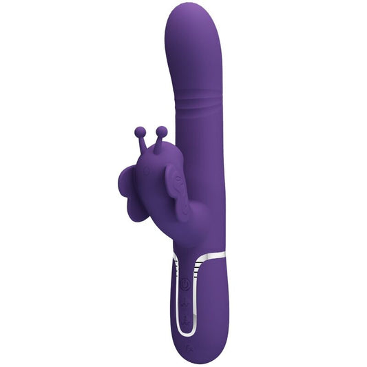 PRETTY LOVE - MULTIFUNCTION RABBIT VIBRATOR 4 IN 1 BUTTERFLY PURPLE - Kink&Play