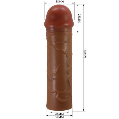 PRETTY LOVE - NILE PENIS SLEEVE WITH 2.5 CM EXTENSION MULATTO - Kink&Play