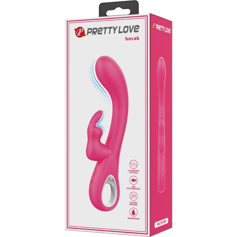 PRETTY LOVE - NOVAK RABBIT VIBRATOR 12 VIBRATIONS PINK - Kink&Play