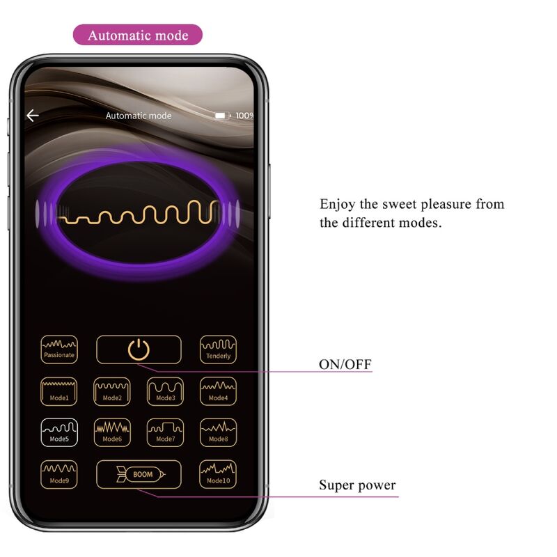 PRETTY LOVE - NYMPH VIBRATING EGG APP CONTROLLED PURPLE - Kink&Play